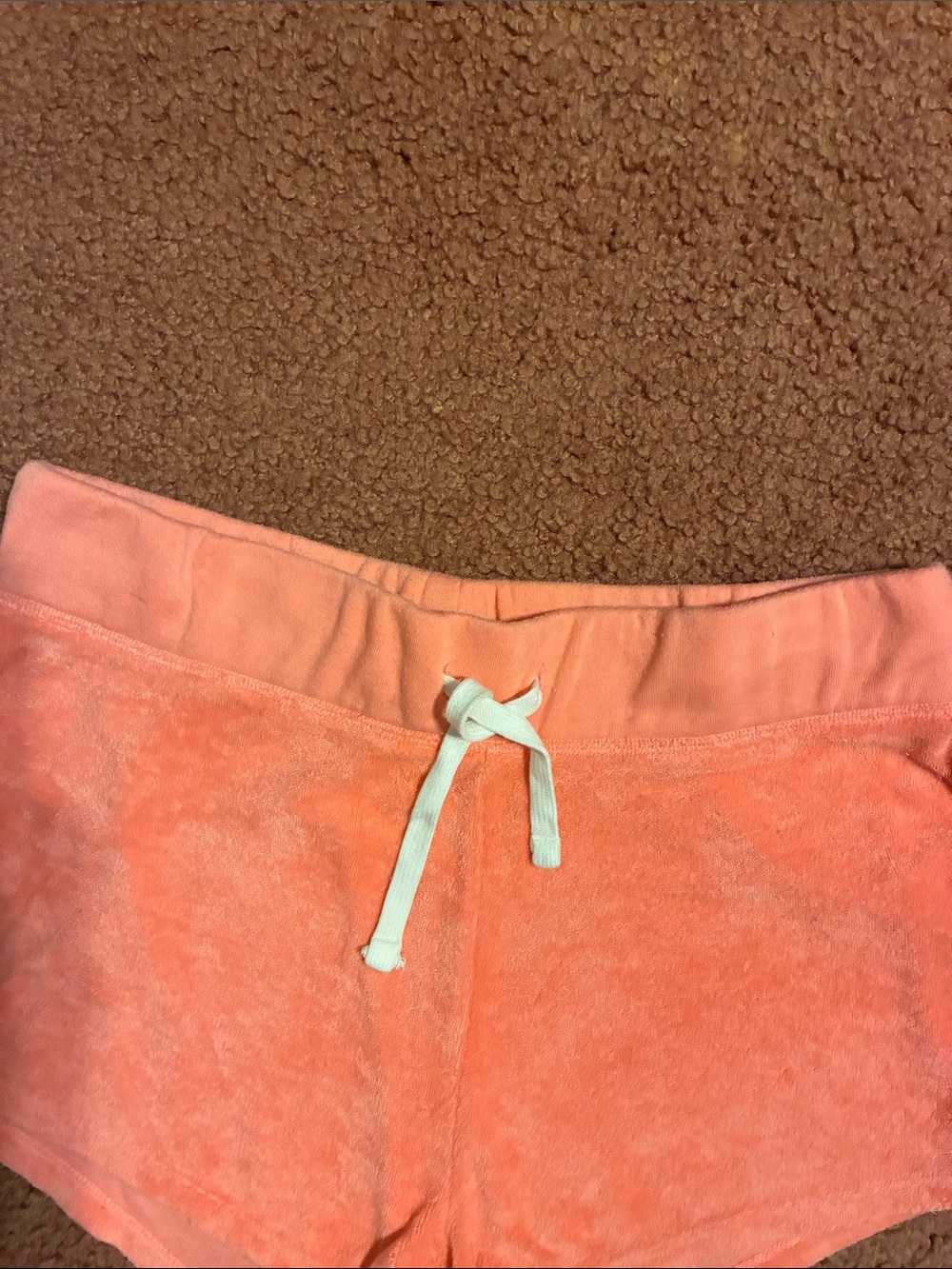 Victoria's Secret PINK Coral Terrycloth Drawstring Shorts, Size Medium - Picture 2 of 6